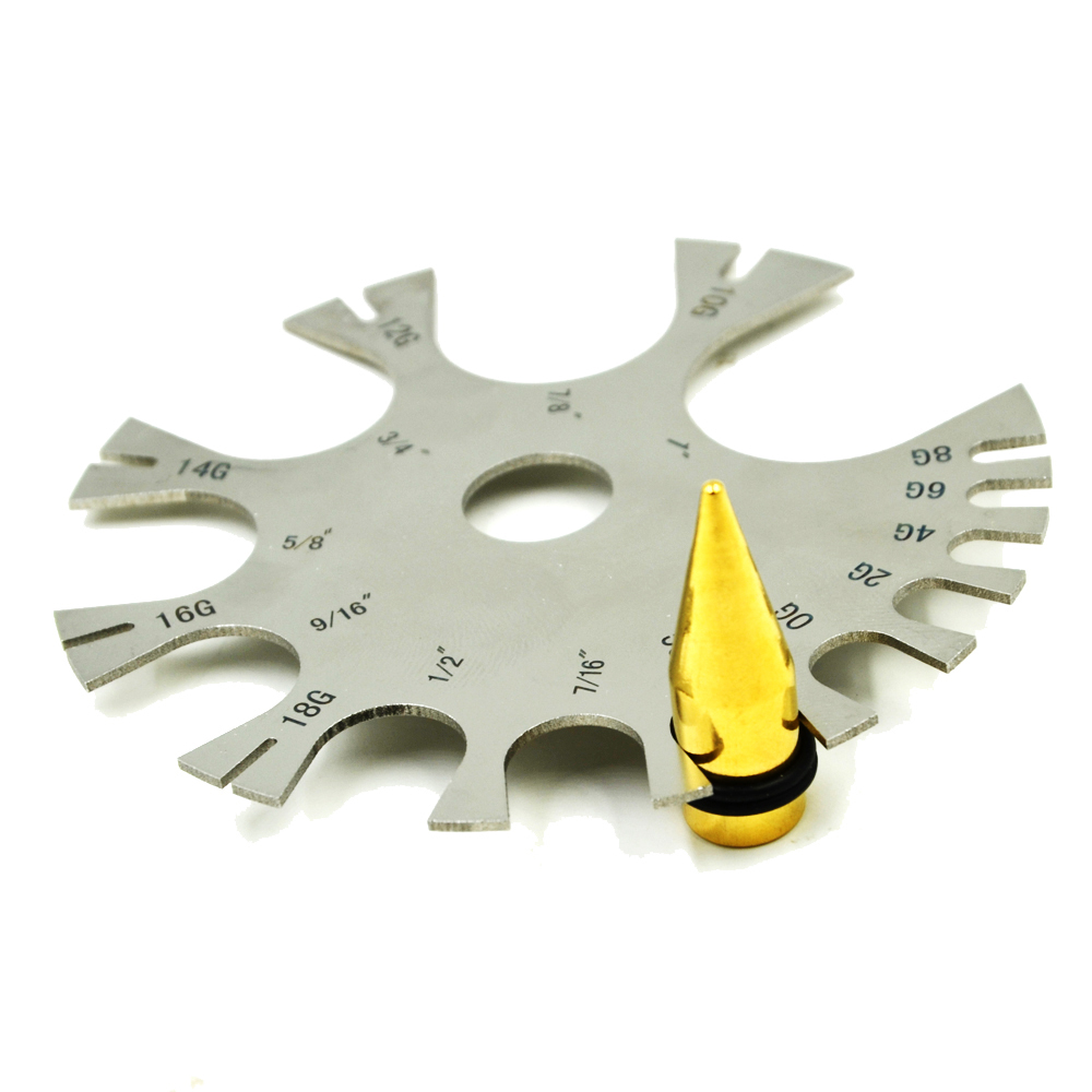 Body Jewelry Gauge To Mm - Jauge en acier inoxydable pour piercing