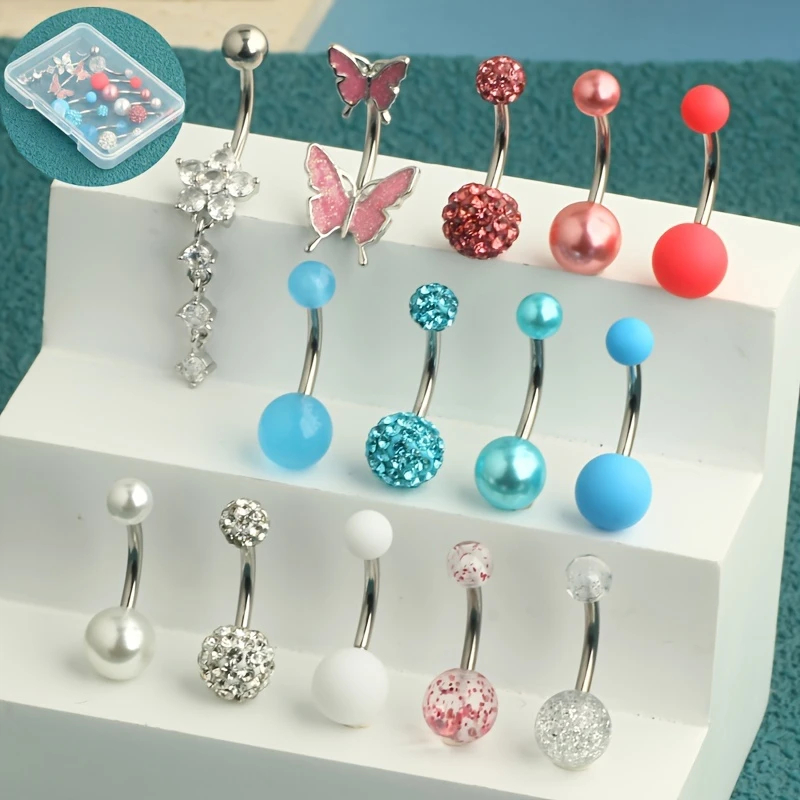 14 pièces/boîte nombril anneau - Body Jewelry Jewelry Box avis et prix
