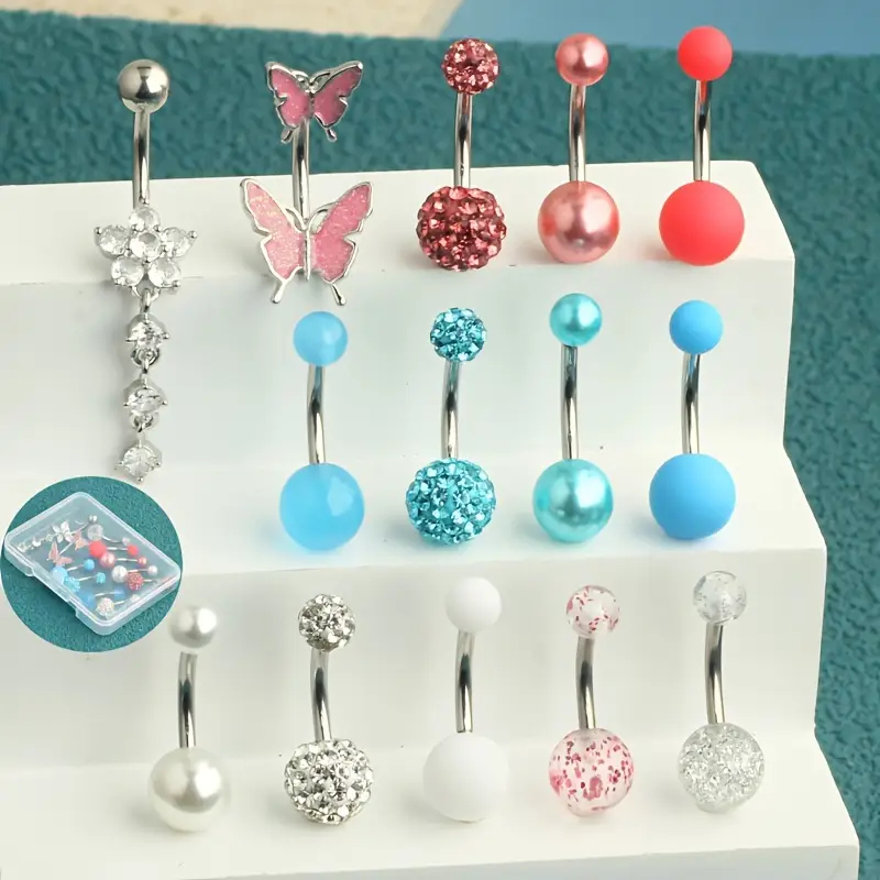 14 pièces/boîte nombril anneau - Body Jewelry Jewelry Box avis et prix