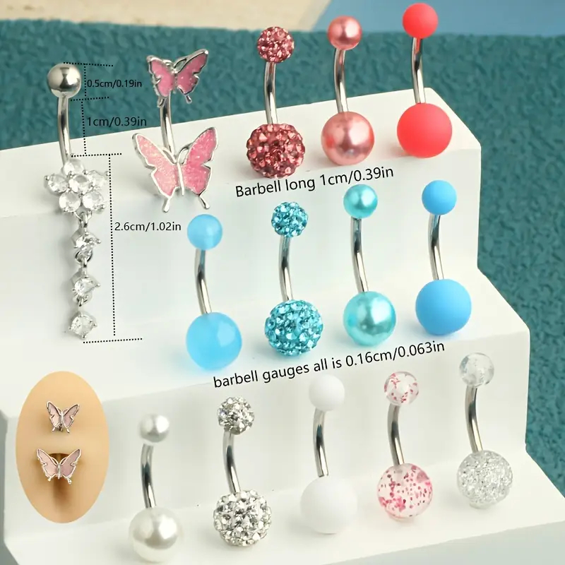 14 pièces/boîte nombril anneau - Body Jewelry Jewelry Box avis et prix